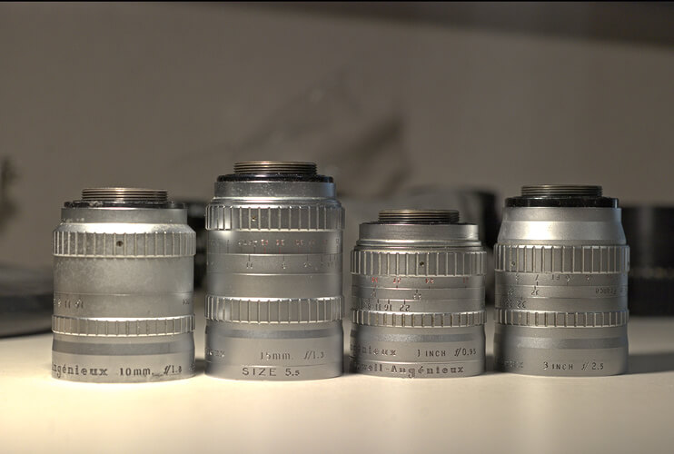 Photo of a vintage C-mount cine lens